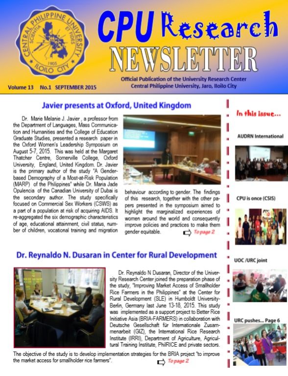 Newsletter Sept 2015